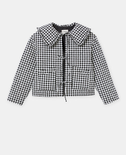 Veste matelassée motif vichy avec grand col - PIMKIE - 3