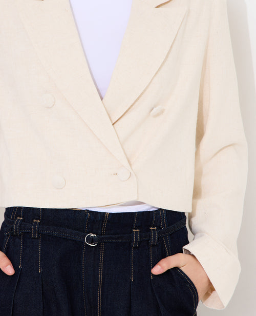 Veste blazer courte avec lin - PIMKIE - 2