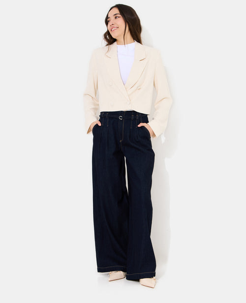 Veste blazer courte avec lin - PIMKIE - 3