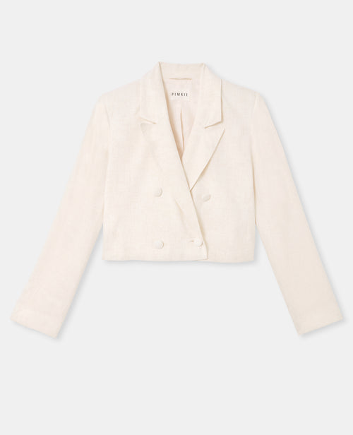 Veste blazer courte avec lin - PIMKIE - 4
