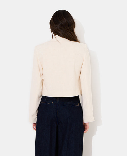 Veste blazer courte avec lin - PIMKIE - 6