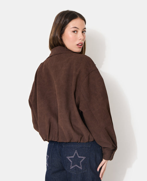 Blouson boule col montant en suédine - PIMKIE - 6