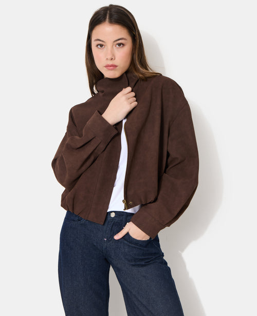 Blouson boule col montant en suédine - PIMKIE - 7