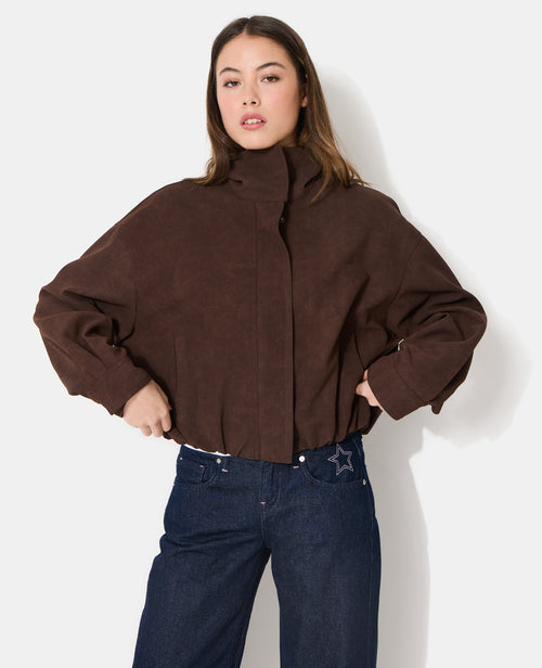 Blouson boule col montant en suédine - PIMKIE - 9