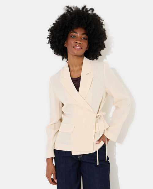 Veste blazer fluide portefeuille avec nouette - PIMKIE - 1