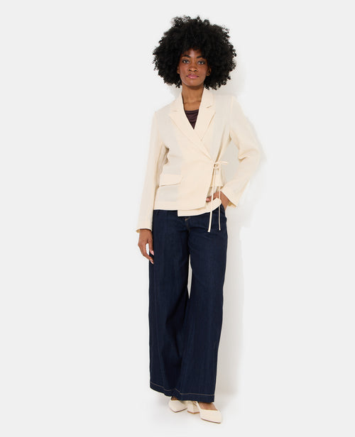 Veste blazer fluide portefeuille avec nouette - PIMKIE - 3
