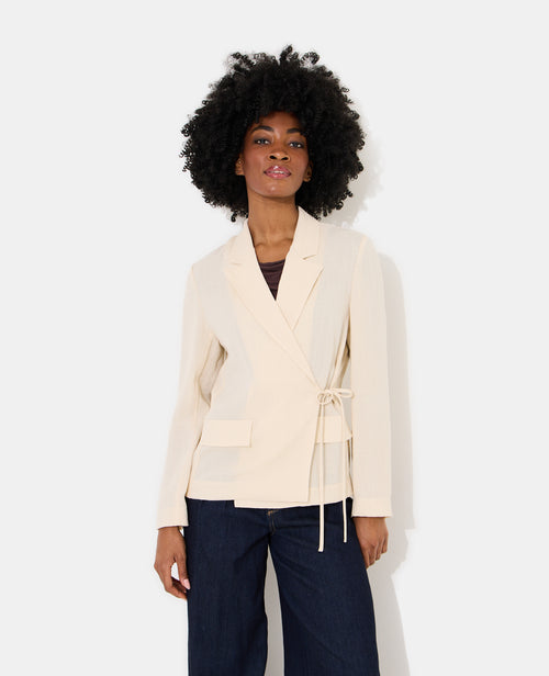 Veste blazer fluide portefeuille avec nouette - PIMKIE - 5