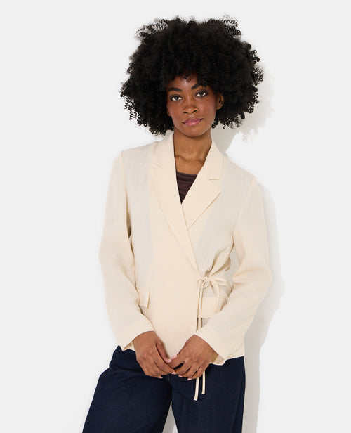 Veste blazer fluide portefeuille avec nouette - PIMKIE - 7