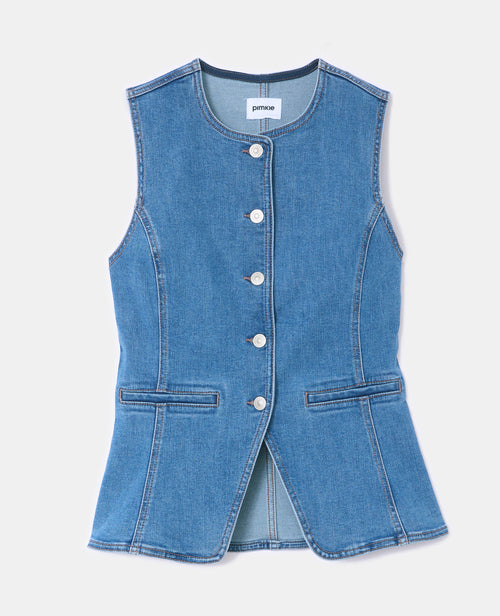 Veste sans manches en jean façon gilet barman - PIMKIE - 4