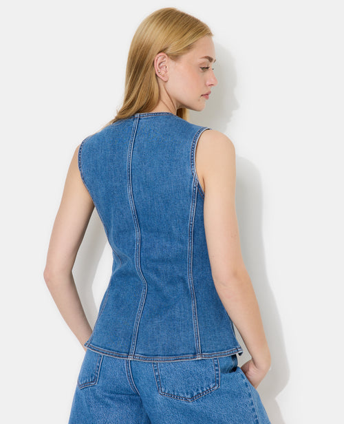 Veste sans manches en jean façon gilet barman - PIMKIE - 6