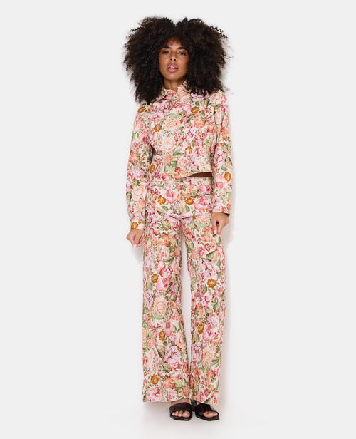 Veste droite motif fleurs façon tapisserie - PIMKIE - 2