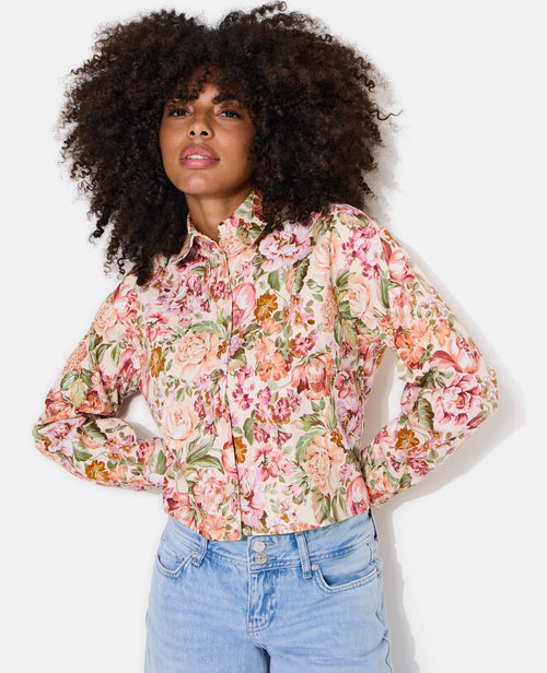 Veste droite motif fleurs façon tapisserie - PIMKIE - 8