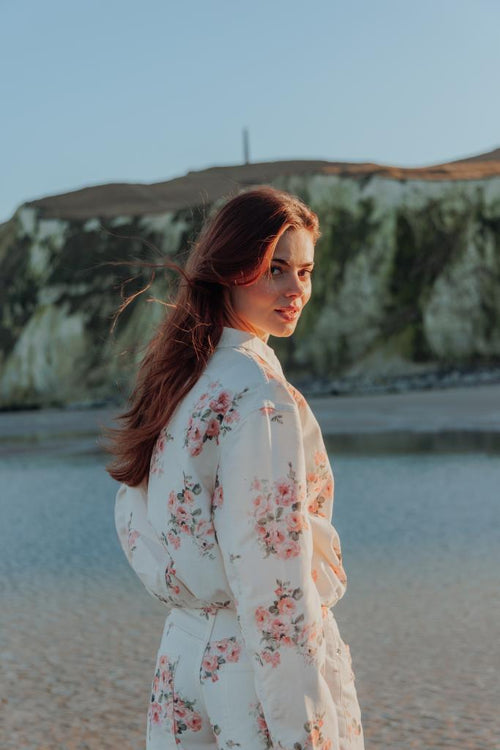 Veste boule en toile motif fleurs - PIMKIE - 1