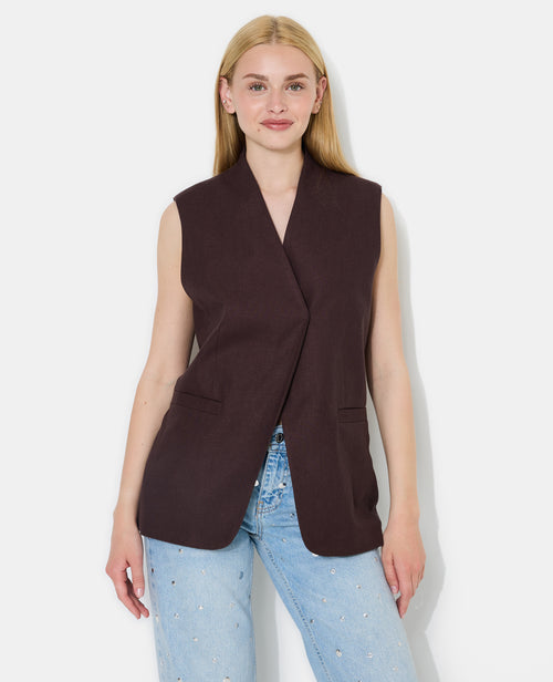 Veste sans manches avec lin - PIMKIE - 1