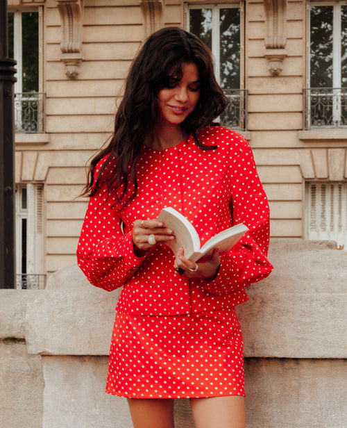 Veste cintrée manches ballons motif pois - PIMKIE - 1