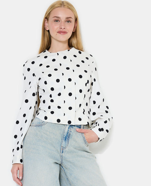 Veste cintrée col rond motif pois - PIMKIE - 2