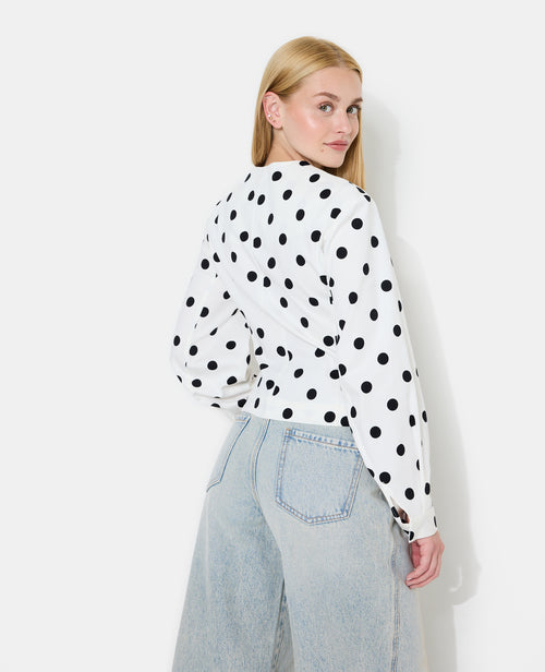 Veste cintrée col rond motif pois - PIMKIE - 6