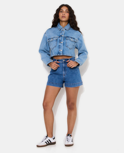 Veste courte en jean avec étoile et clous - PIMKIE - 3