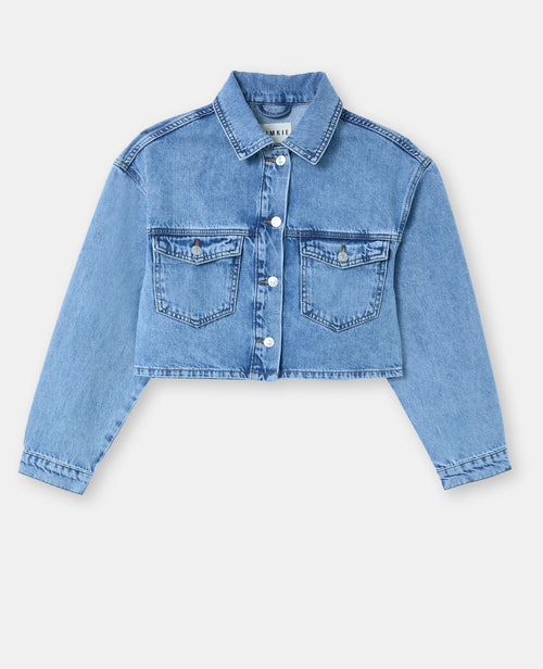 Veste courte en jean avec étoile et clous - PIMKIE - 4