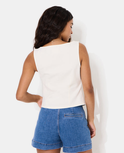 Top sans manches façon gilet barman boutons bijoux - PIMKIE - 6