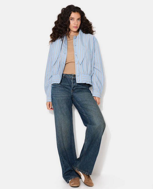 Blouson court rayé avec col nœud - PIMKIE - 3
