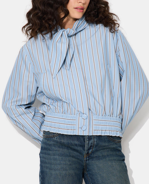 Blouson court rayé avec col nœud - PIMKIE - 5