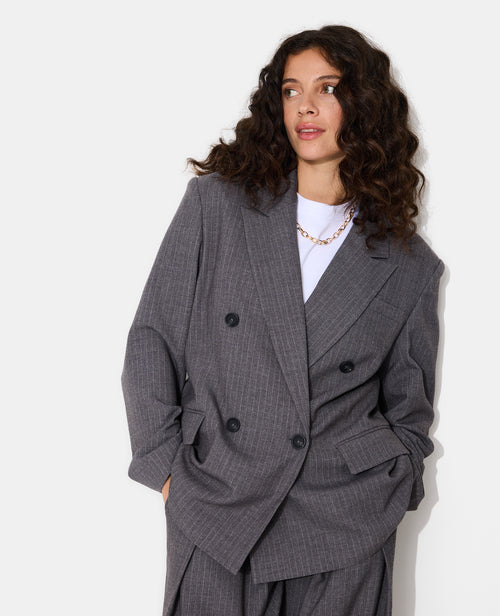 Veste blazer oversize fines rayures - PIMKIE - 1
