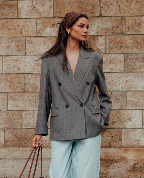 Veste blazer oversize fines rayures - PIMKIE - 2
