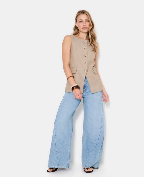 Veste sans manches esprit gilet de barman avec lin - PIMKIE - 2