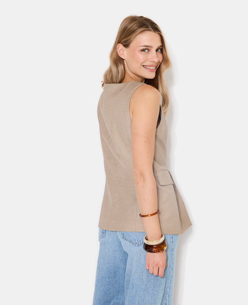 Veste sans manches esprit gilet de barman avec lin - PIMKIE - 6