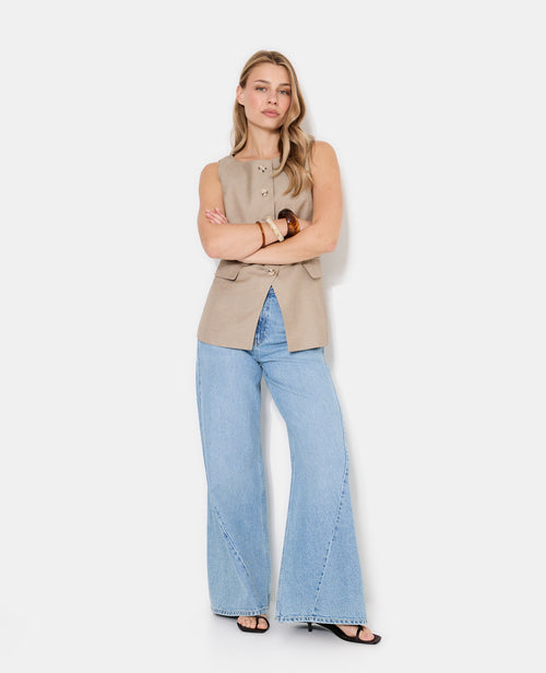 Veste sans manches esprit gilet de barman avec lin - PIMKIE - 7