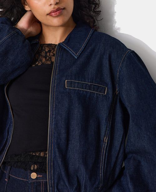 Veste boule en jean avec col chemise - PIMKIE - 2