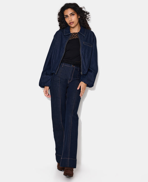 Veste boule en jean avec col chemise - PIMKIE - 3