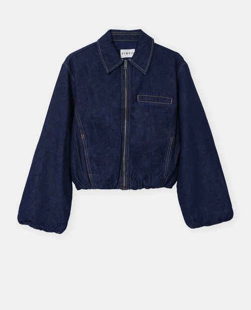Veste boule en jean avec col chemise - PIMKIE - 4