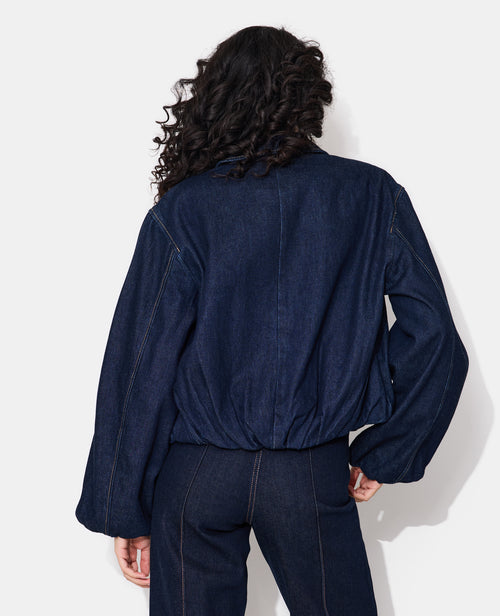 Veste boule en jean avec col chemise - PIMKIE - 6