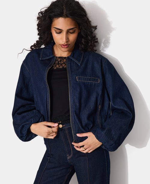 Veste boule en jean avec col chemise - PIMKIE - 2