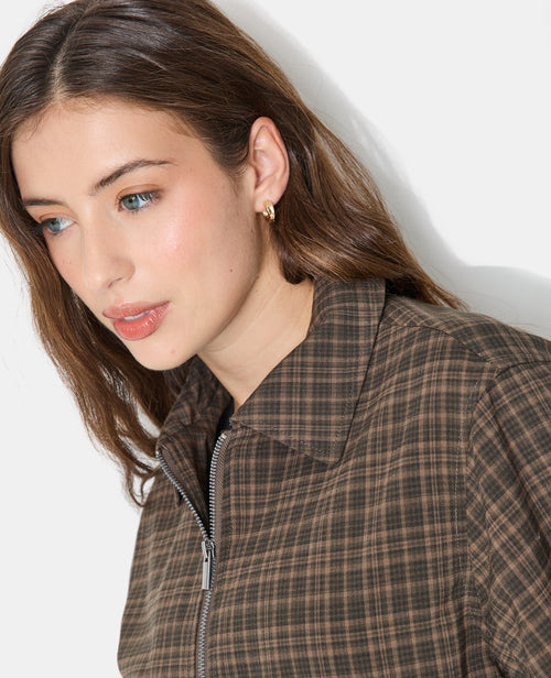 Blouson à carreaux avec col et base élastiquée - PIMKIE - 2