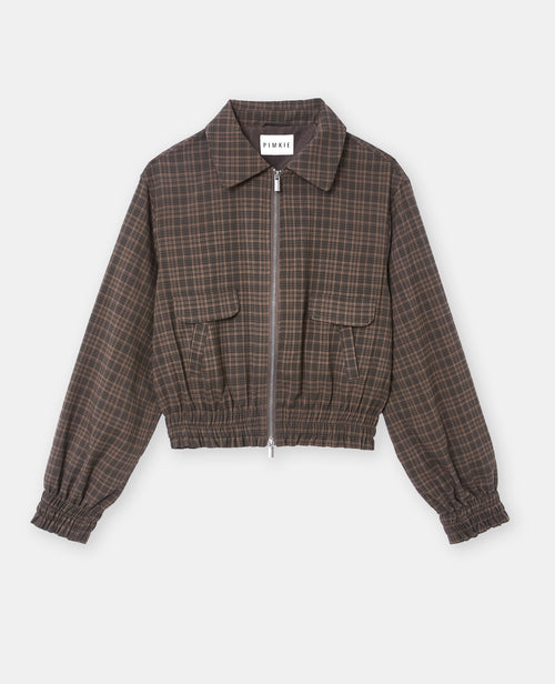 Blouson à carreaux avec col et base élastiquée - PIMKIE - 4