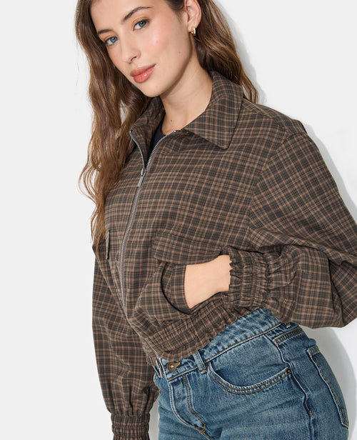 Blouson à carreaux avec col et base élastiquée - PIMKIE - 5