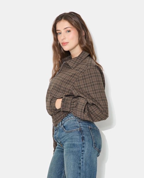 Blouson à carreaux avec col et base élastiquée - PIMKIE - 7
