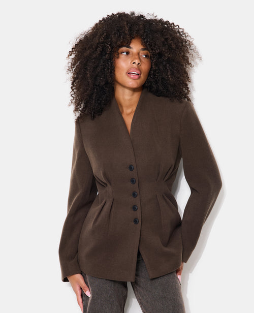 Veste longue et cintrée drap de laine - PIMKIE - 5