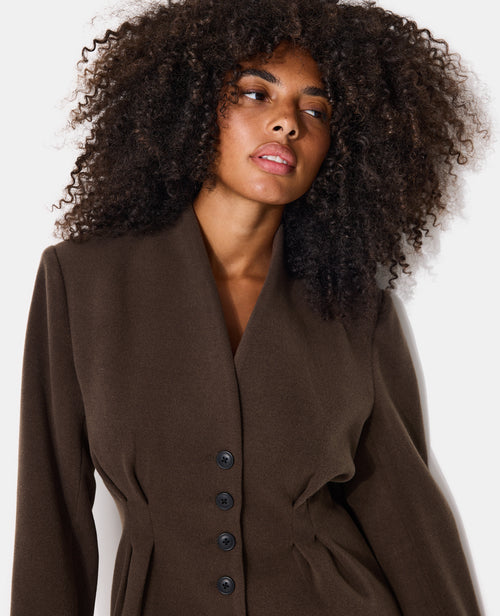 Veste longue et cintrée drap de laine - PIMKIE - 7