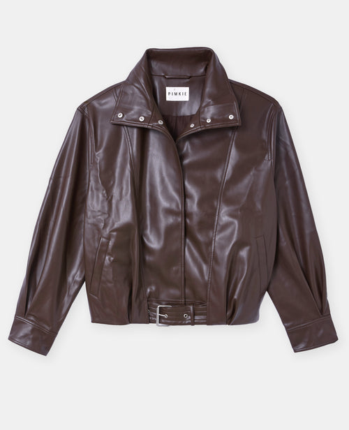 Blouson en simili forme vintage avec col montant - PIMKIE - 4