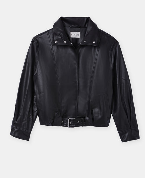 Blouson en simili forme vintage avec col montant - PIMKIE - 4