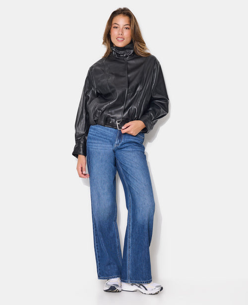Blouson en simili forme vintage avec col montant - PIMKIE - 5