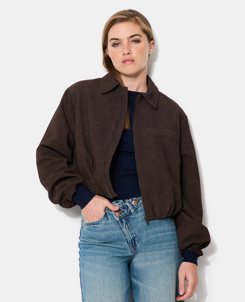 Veste boule zippée en suédine - PIMKIE - 1