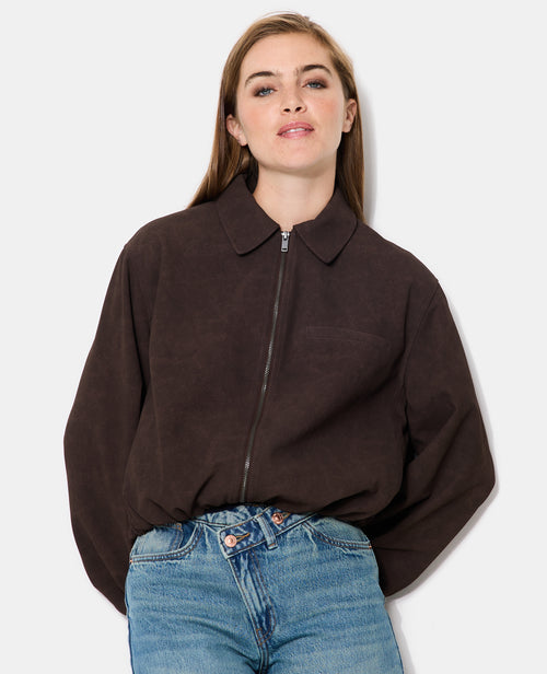 Veste boule zippée en suédine - PIMKIE - 5