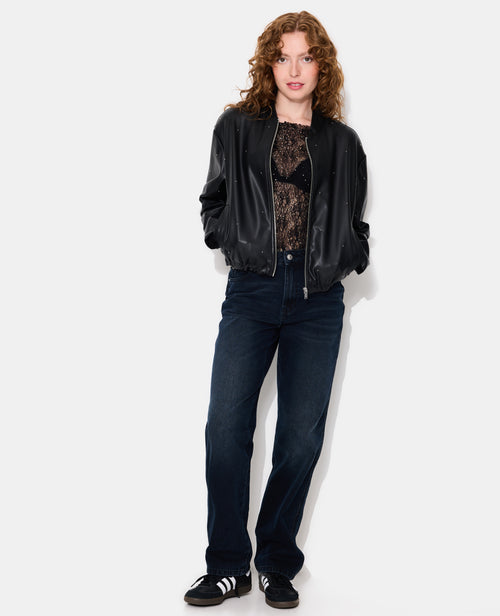 Blouson bomber en simili avec clous - PIMKIE - 3