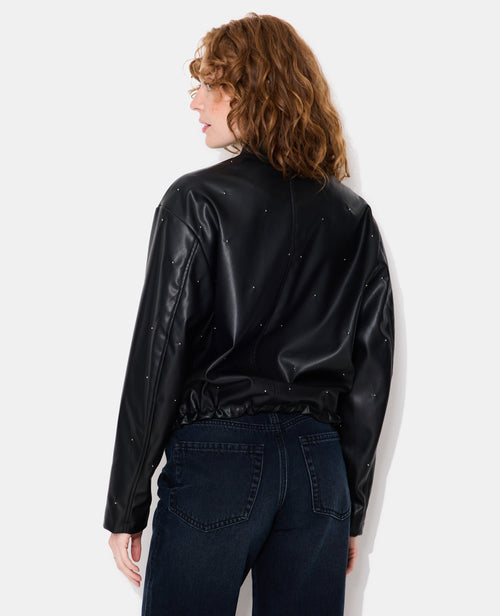Blouson bomber en simili avec clous - PIMKIE - 6