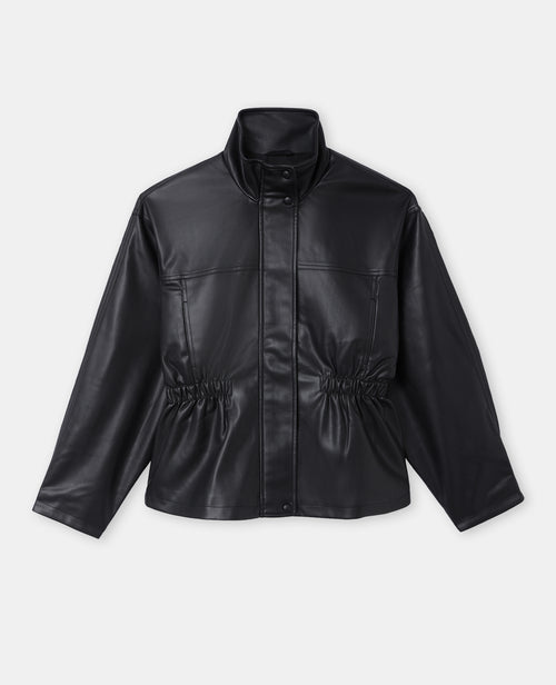 Veste en simili col montant et taille élastiquée - PIMKIE - 4